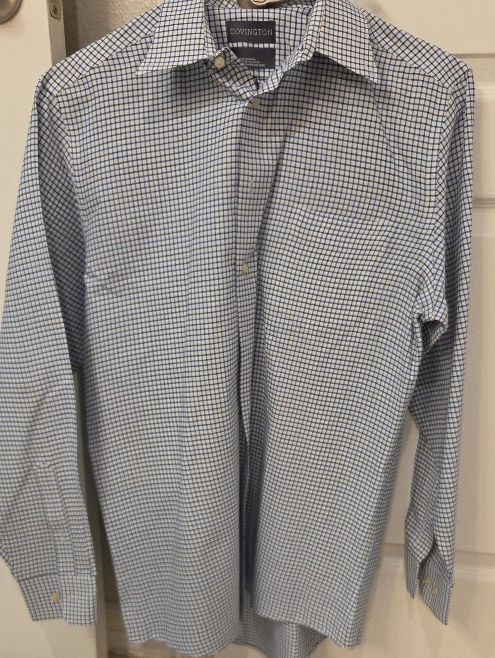 Covington Blue and Navy Mini Check Dress Shirt